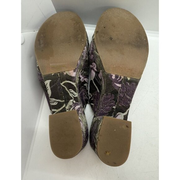 Rebecca Minkoff Jaden Platform Sandal 8.5 Jacquard Floral Slide Metallic Multi - Picture 6 of 7